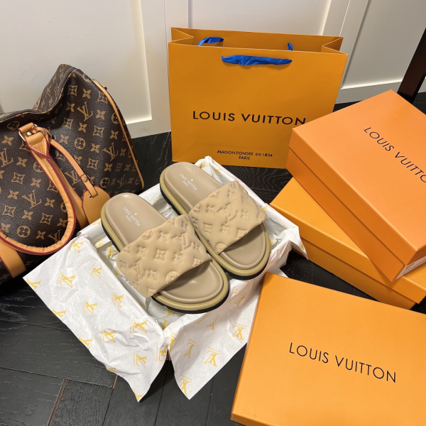 LV Pool Pillow Fashion Flat Flip-flops Slide Sandal