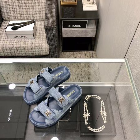Chanel Denim CC Sandals Mules - Image 6