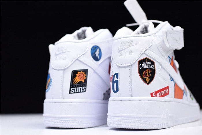 Supreme X Nike Air Force 1 Mid NBA Teams White Aq8017-100 - Image 10