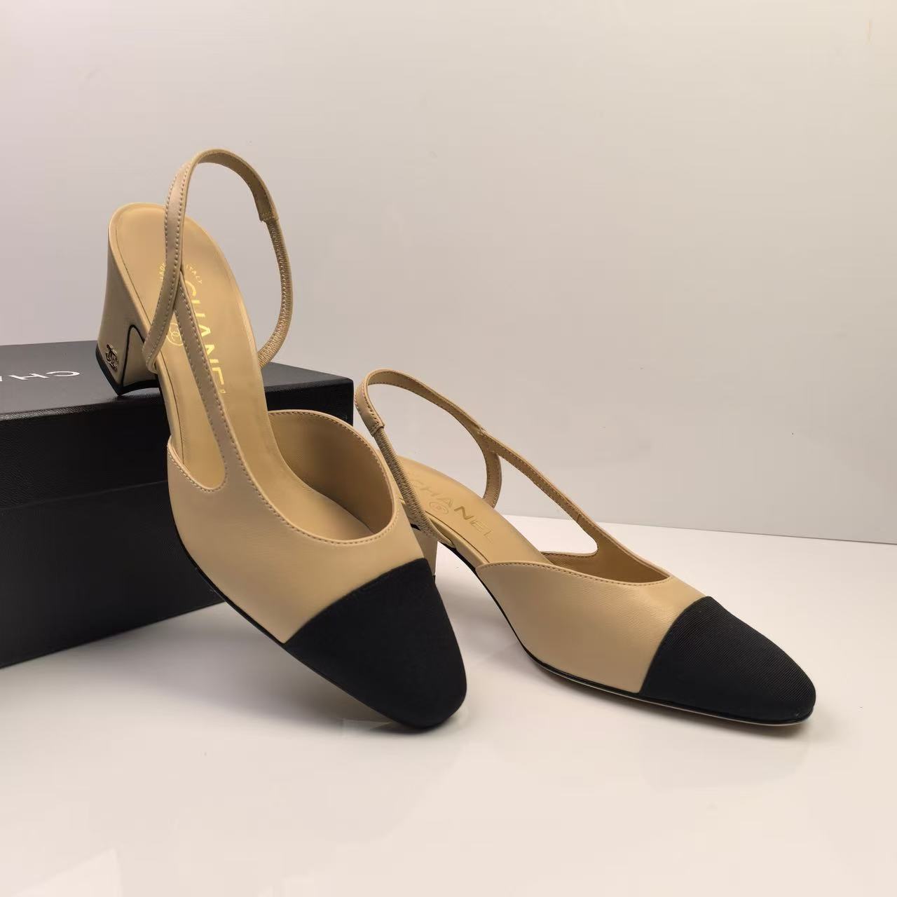 Chanel CC Sling Back Beige - Image 7