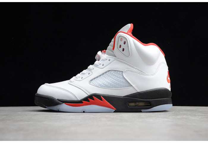 Air Jordan 5 Fire Red 2020 Silver Tongue DA1911-102 - Image 1