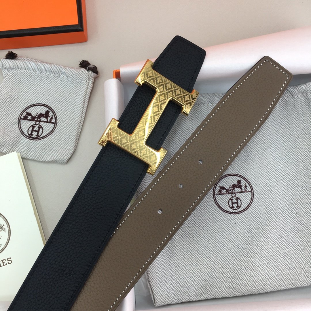 Hermes H Belt Buckle & Reversible Black For Women, Women Belt 380MM - Image 6