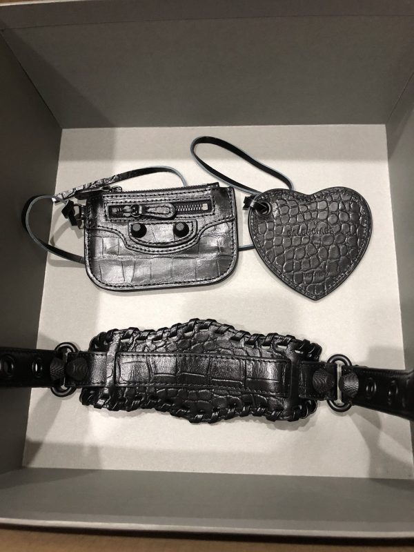 BALENCIAGA Le Cagole Small Studded Crinkled-leather Shoulder Bag