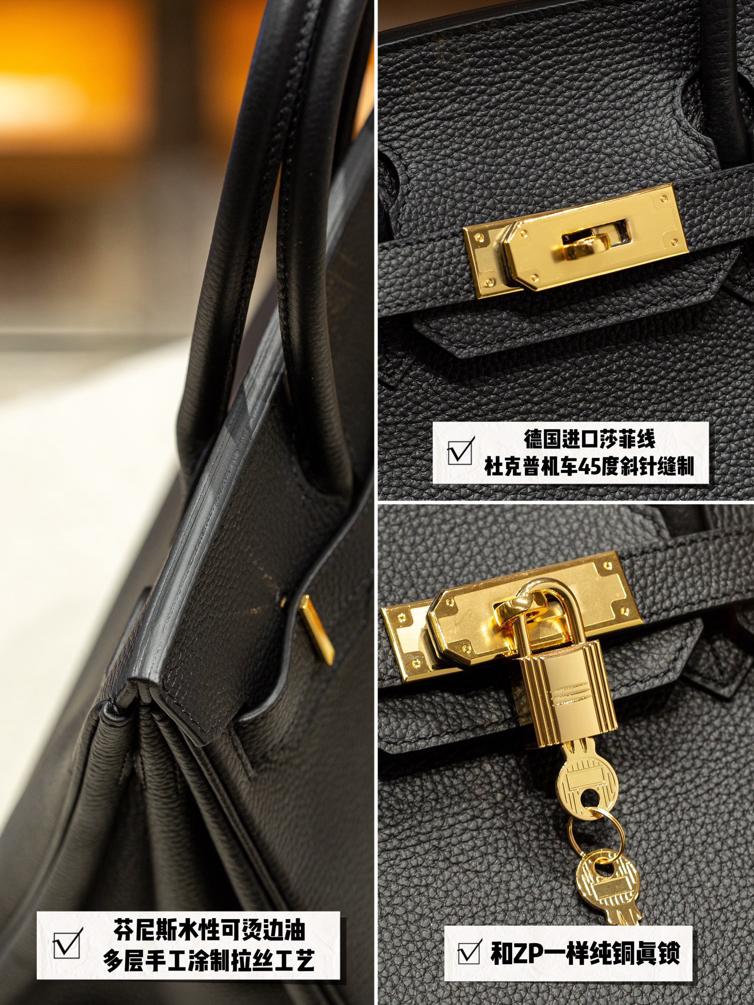 Hermès Birkin 30 black Togo Leather Gold Hardware Bag - 10A Mirror Version - Image 11