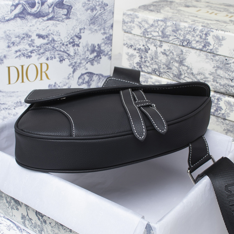 Dior Saddle Bag Black Grained Calfskin With Dior And Shawn Signature 1ADPO093YZS_H10E - Image 6