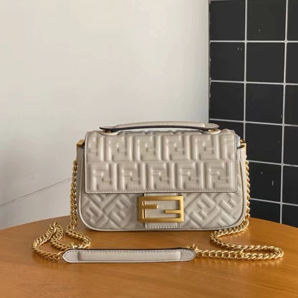 Fendi Mid-length Baguette ChainFF Theme Pattern Bag - Image 6