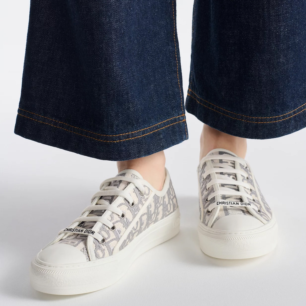 Dior Walk'n'Dior Sneaker Stone Gray Oblique Embroidered Cotton - Image 2
