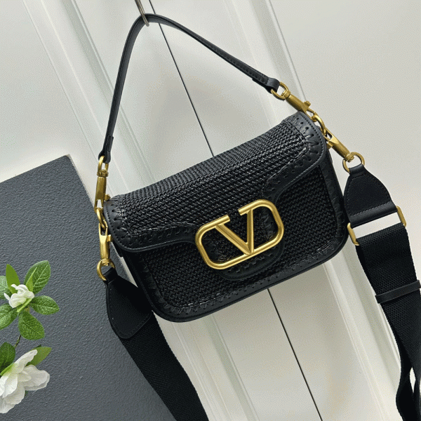 Valentino Garavanialltimewoven leather shoulder bag