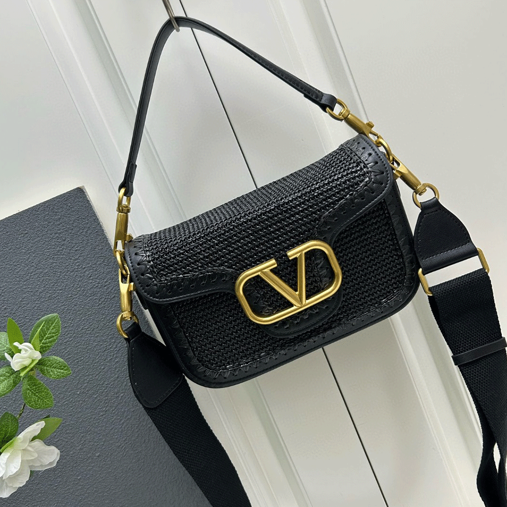 Valentino Garavanialltimewoven leather shoulder bag - Image 2