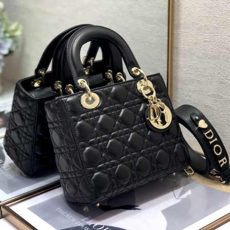 Dior Medium Lady Dior Bag Black Patent Cannage  M0565OWCB_M900 - Image 5