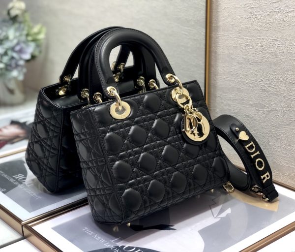 Dior Medium Lady Dior Bag Black Patent Cannage  M0565OWCB_M900