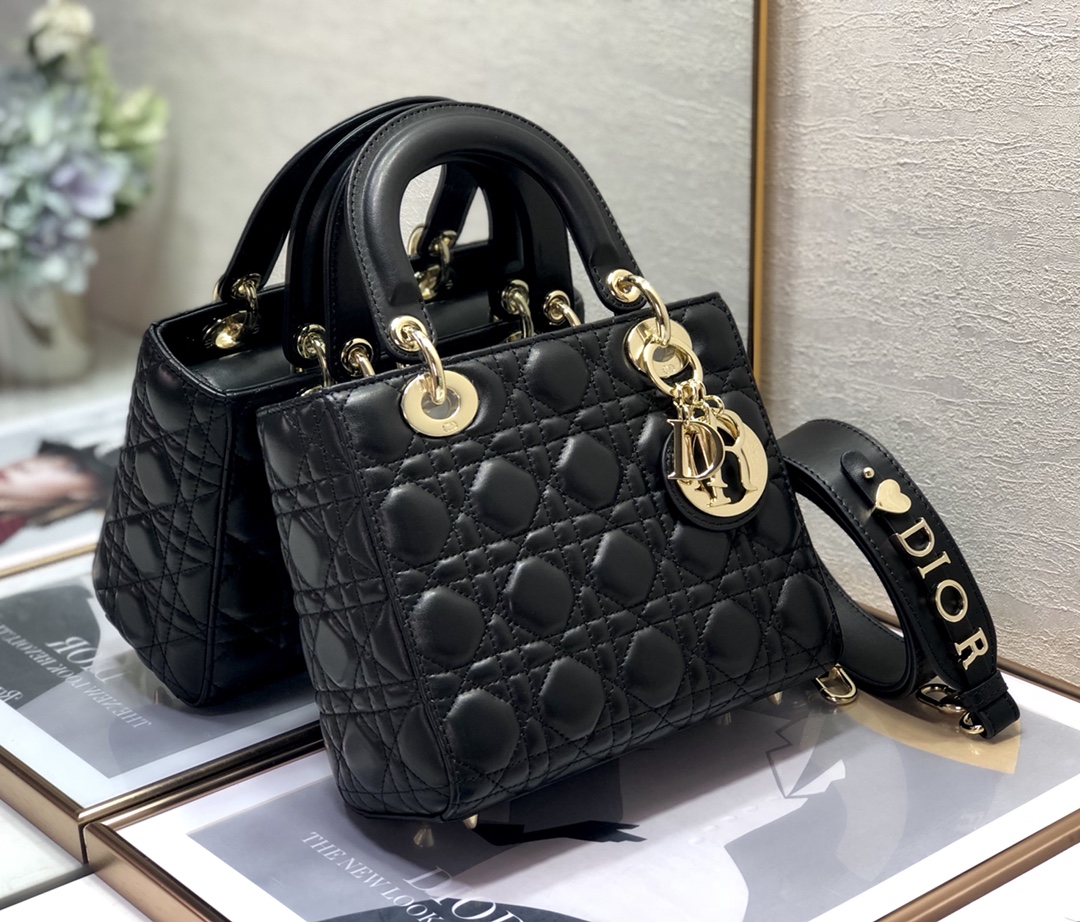 Dior Medium Lady Dior Bag Black Patent Cannage  M0565OWCB_M900 - Image 5