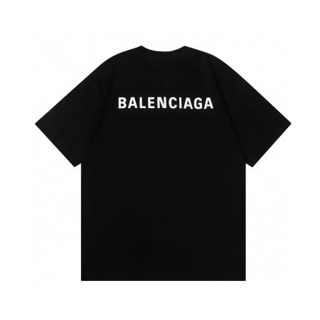 Balenciaga Logo Medium Fit T-shirt Black Men's - GB - Image 2