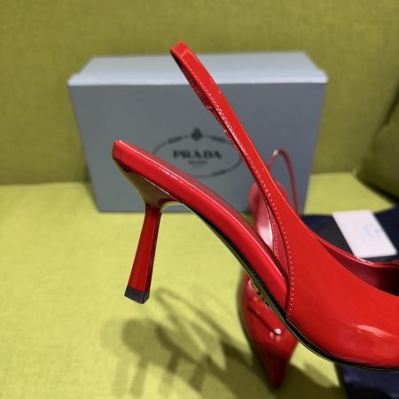 Prada Patent Leather Slingback Heeled Pumps - Image 7