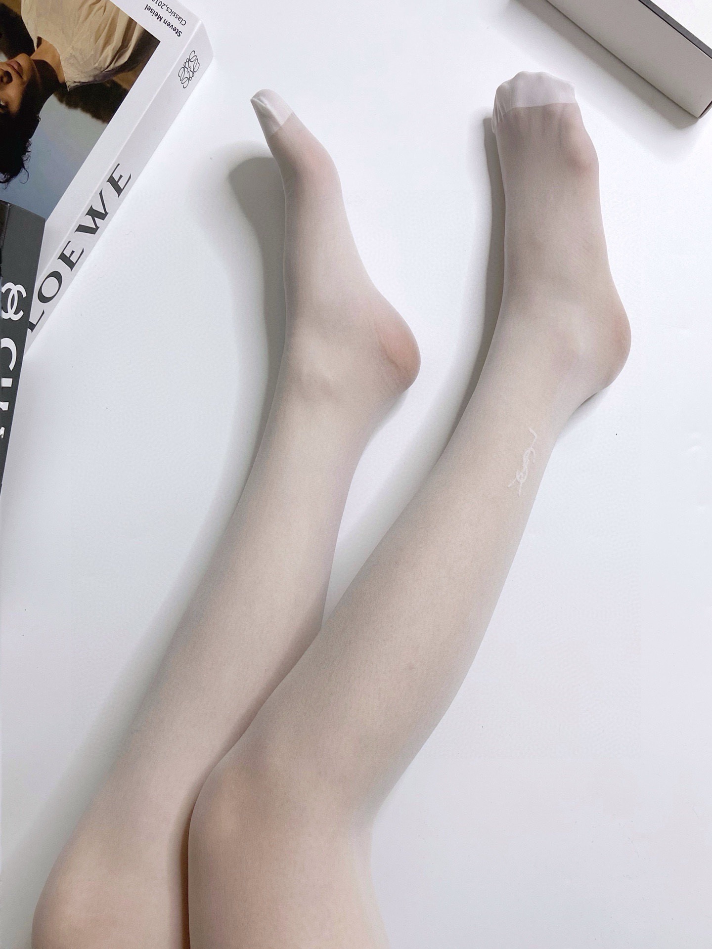 YSL Classic Velvet-Printed Letter Stockings - Image 2