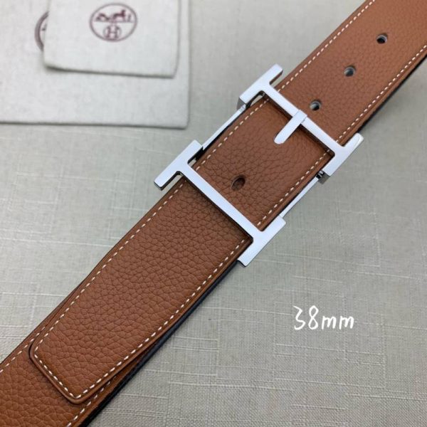 Hermes H Belt Buckle & Reversible Brown For Women, Women Belt 380MM