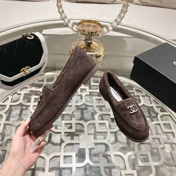 Chanel Loafers in Brown Suede