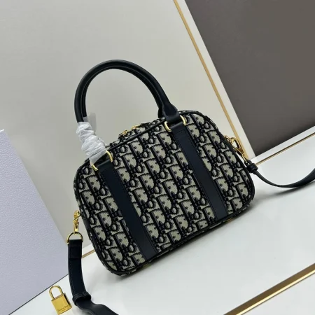 Dior Canvas Bowling Handbag - Image 6