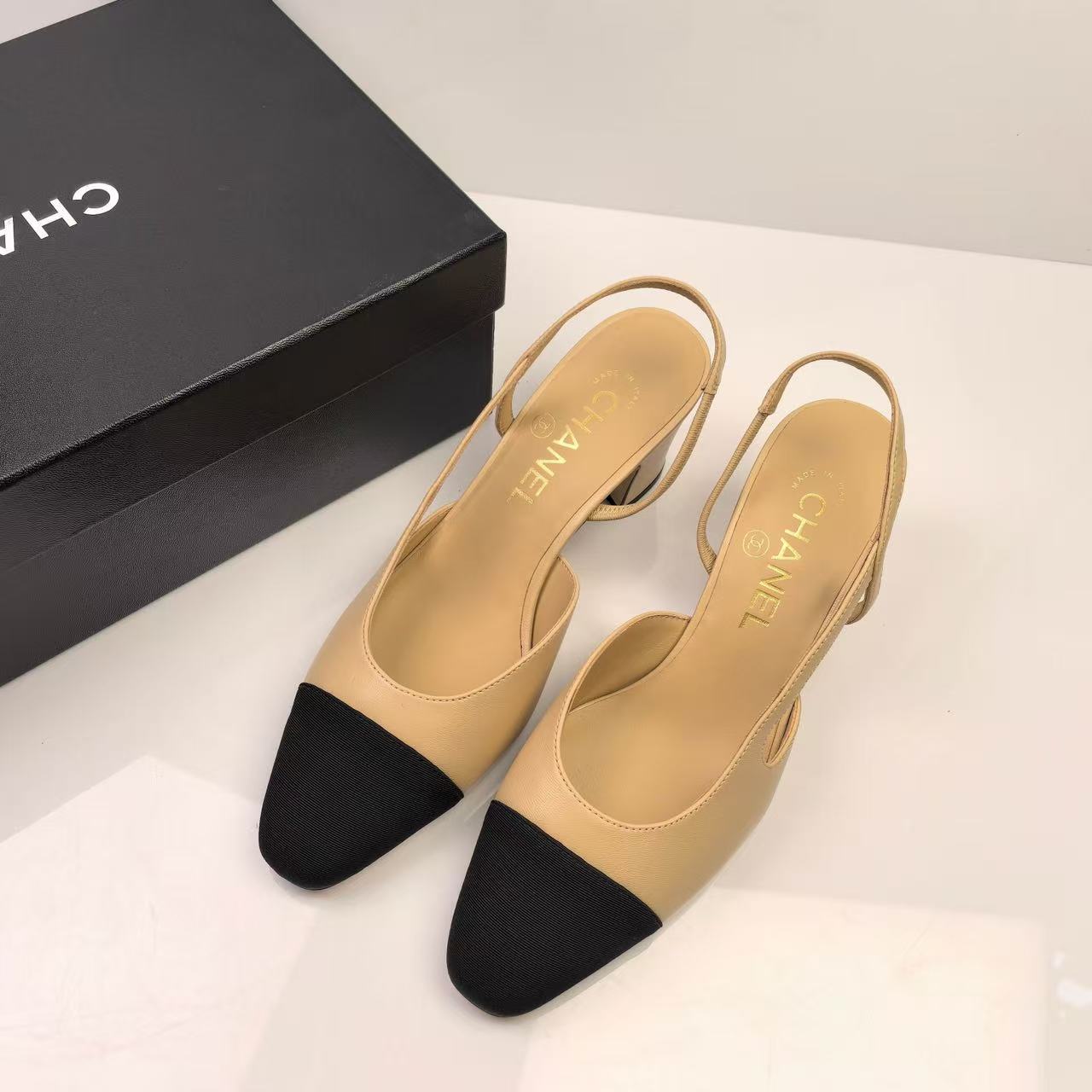 Chanel CC Sling Back Beige - Image 2