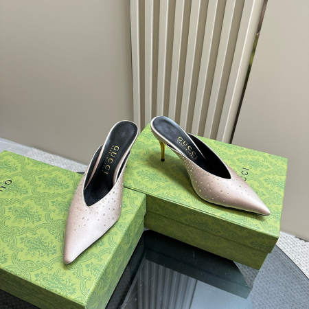 Gucci Pointed Toe High Heel Slippers Slide Sandal - Image 7