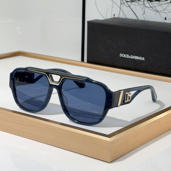 DOLCE & GABBAN DG Mirror Leg Hollowed Out Logo Sunglasses Top quality