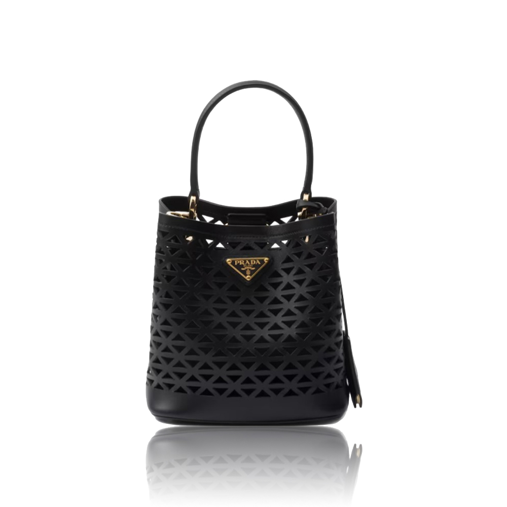 Prada Panier Leather Cutout Pattern Mini Bag - Image 1
