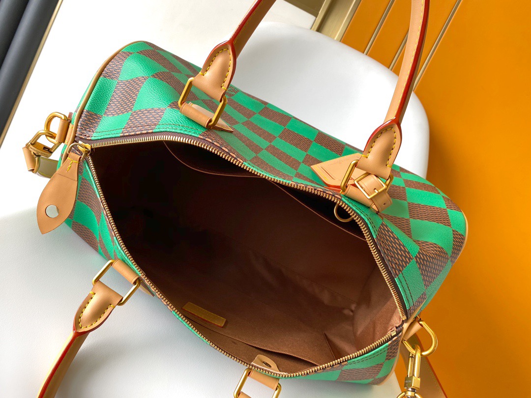 LV Damier Pop Speedy Bandoulière 40 Bag Jaune Mat - Image 9