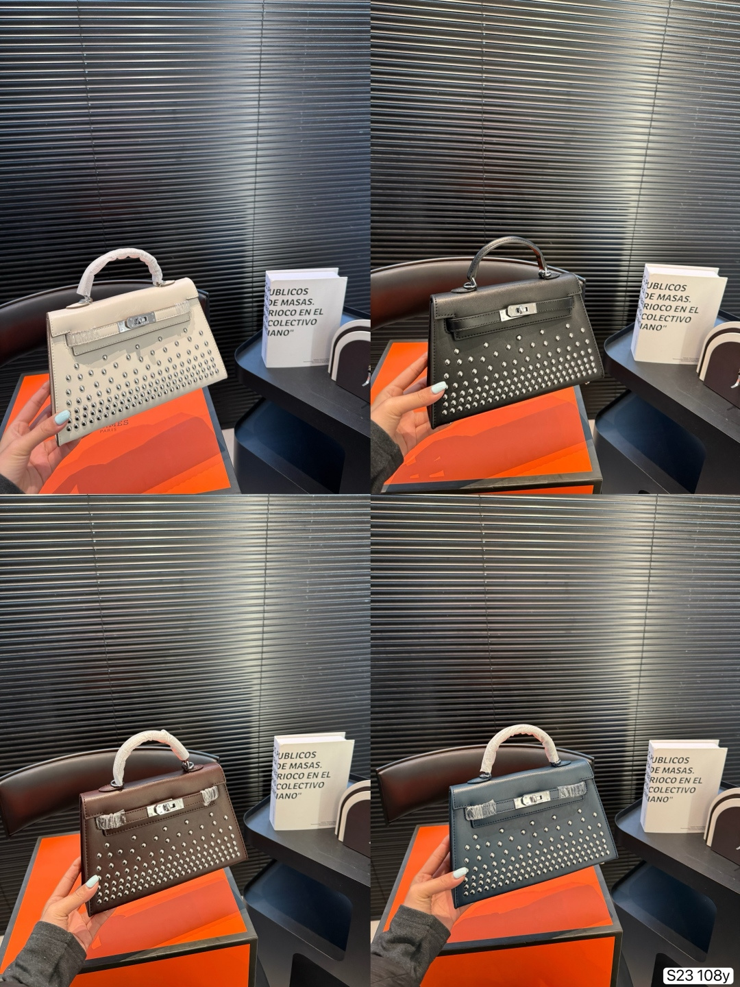 Hermès Mini Kelly 2nd Generation Black and Silver Handbag - Image 2