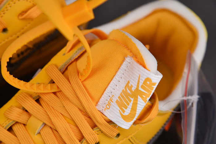 NIKE AIR FORCE 1 LOW OFF-WHITE UNIVERSITY GOLD METALLIC SILVER DD1876-700 - Image 6