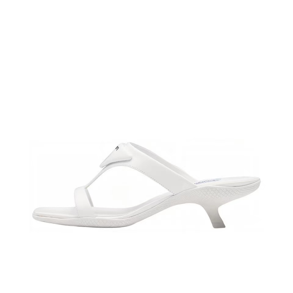 Prada  Polished Leather Sandals Slide - Image 2