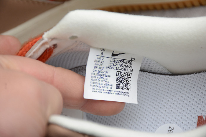 Nike Air Force 1 07 ESS White Brown Metallic Gold CW2288-686 - Image 7