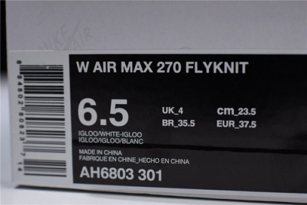 Nike Air Max 270 Flyknit (White) - AH6803-301