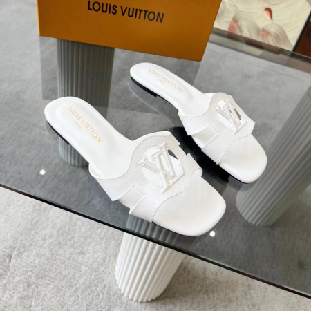 LV Lsola Leather Flat Aandals Slide Sandal - Image 5