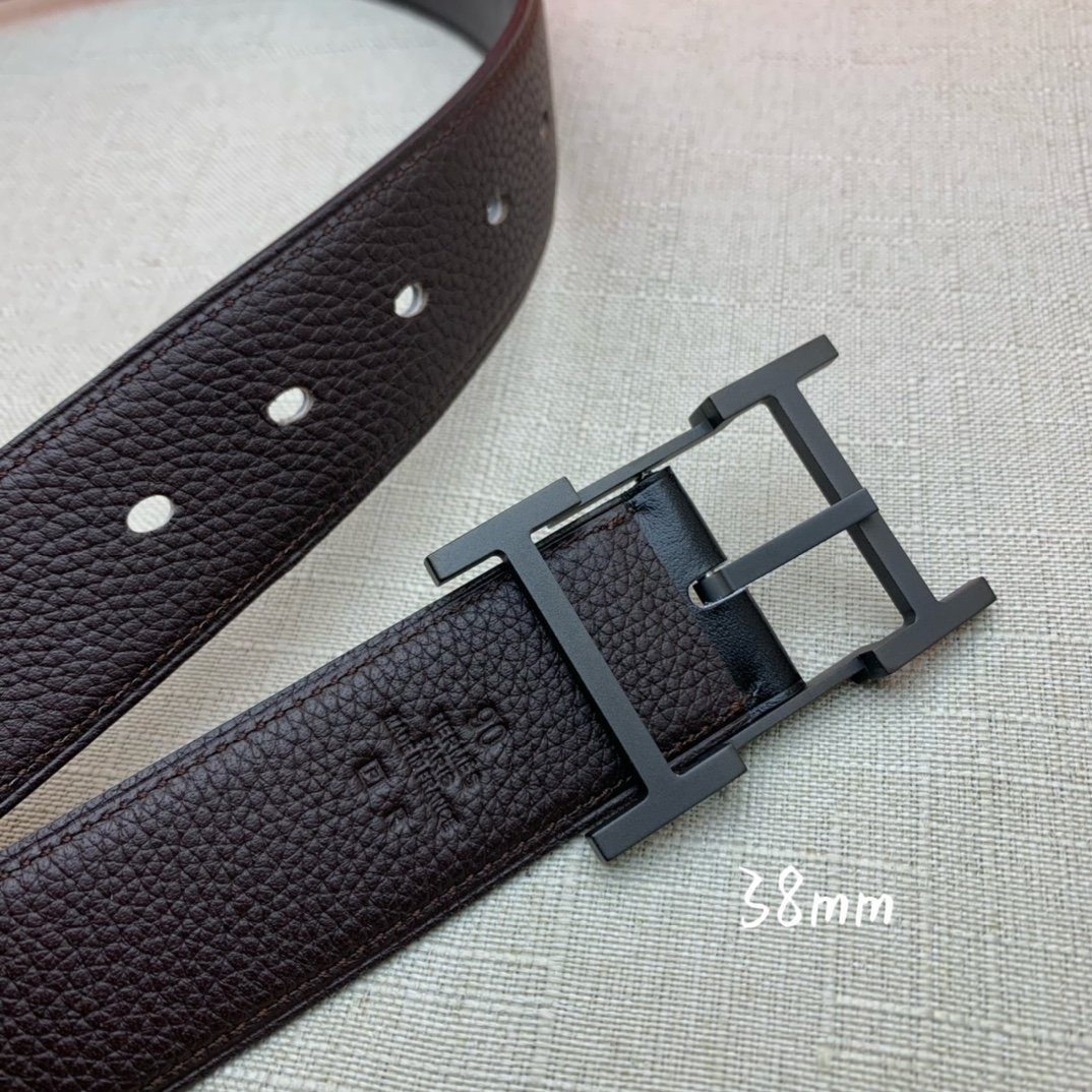 Hermes H Belt Buckle & Reversible Black For Women, Women Belt 380MM - Image 7