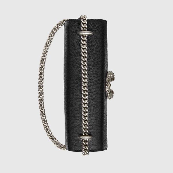 Gucci DIONYSUS GG Black Leather Small Shoulder Bag