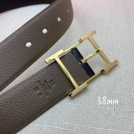 Hermes H Belt Buckle & Reversible Brown For Women, Women Belt 380MM - Image 4