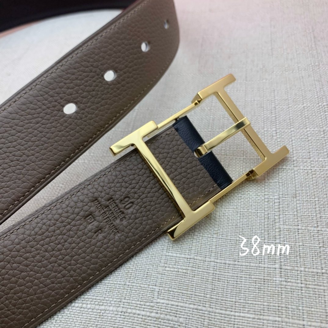 Hermes H Belt Buckle & Reversible Brown For Women, Women Belt 380MM - Image 4