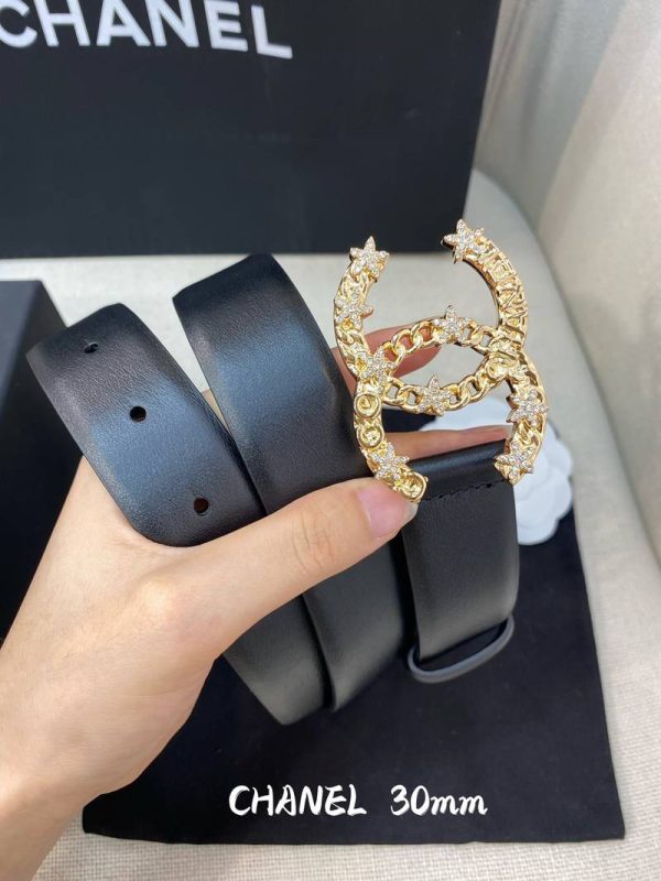 Chanel Belt With Double C Buckle Black Women Belt 30MM