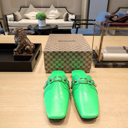 Balenciaga  Cagole  Leather Sandals Slide Sandal - Image 6
