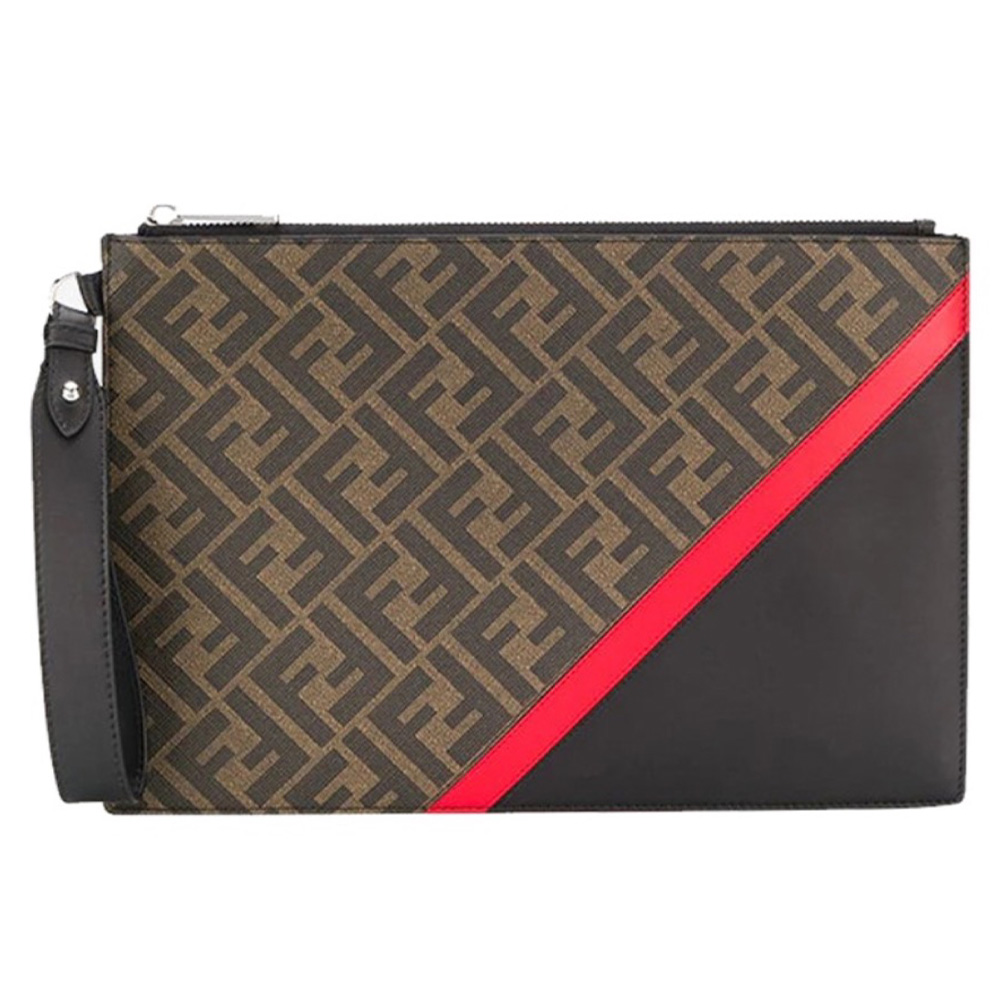 FENDI Printed Canvas Clutch - Image 1