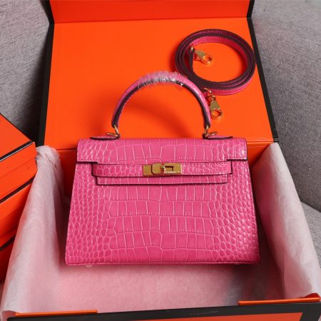 Hermes Kelly Gold Buckle Bag-Crocodile - Image 8
