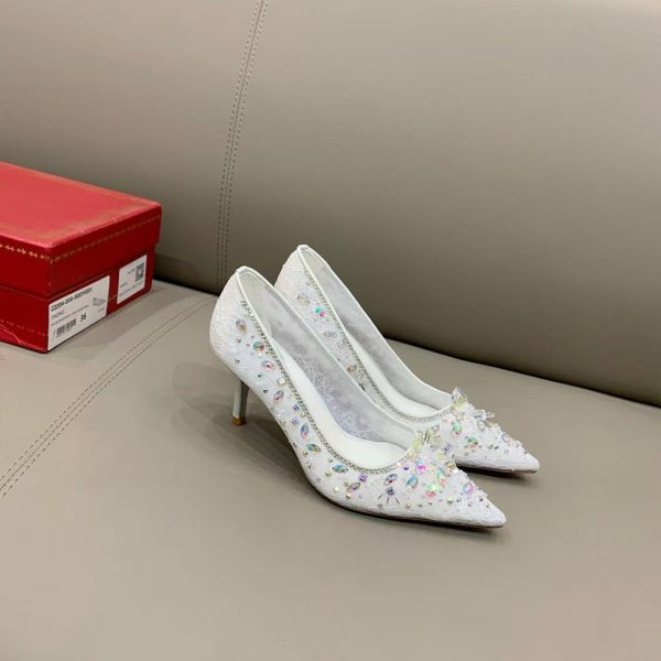 Rene Caovilla Cinderella Crystal High Heels