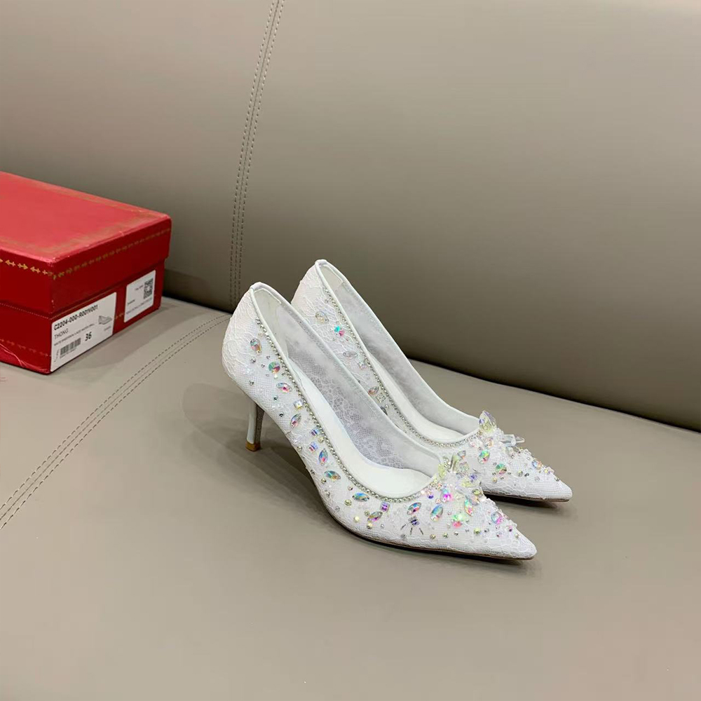 Rene Caovilla Cinderella Crystal High Heels - Image 4