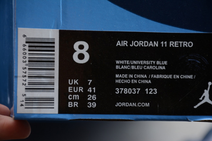 AIR JORDAN 11 RETRO "WIN LIKE 82" university blue mens 378037-123 - Image 6