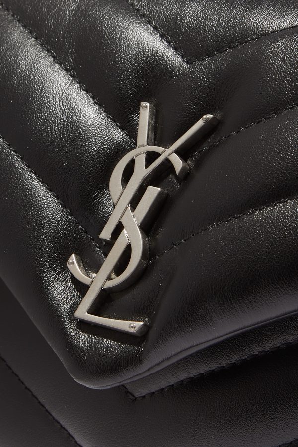 SAINT LAURENT Loulou small quilted leather shoulder bag black