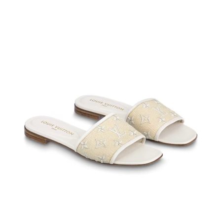 LV Fabric Flat Flip-flops Slide Sandal