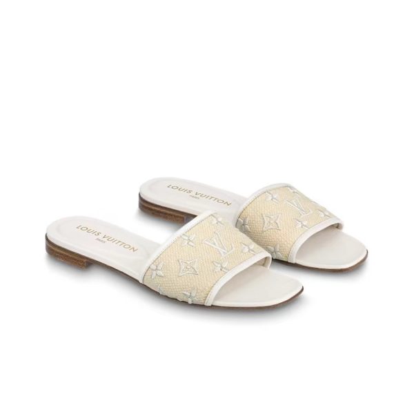 LV Fabric Flat Flip-flops Slide Sandal