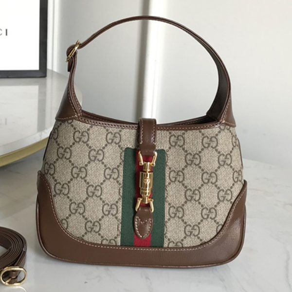 Gucci Jackie 1961 Canvas & Leather Shoulder Bags