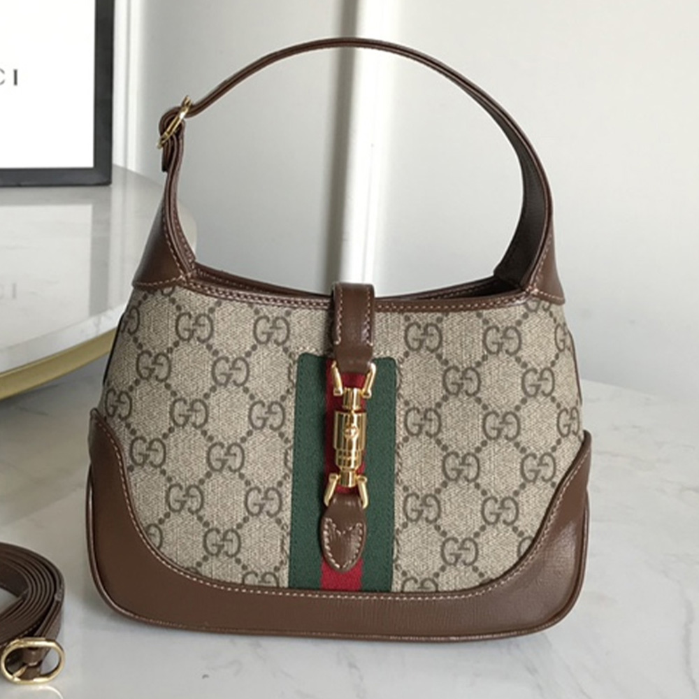 Gucci Jackie 1961 Canvas & Leather Shoulder Bags - Image 5