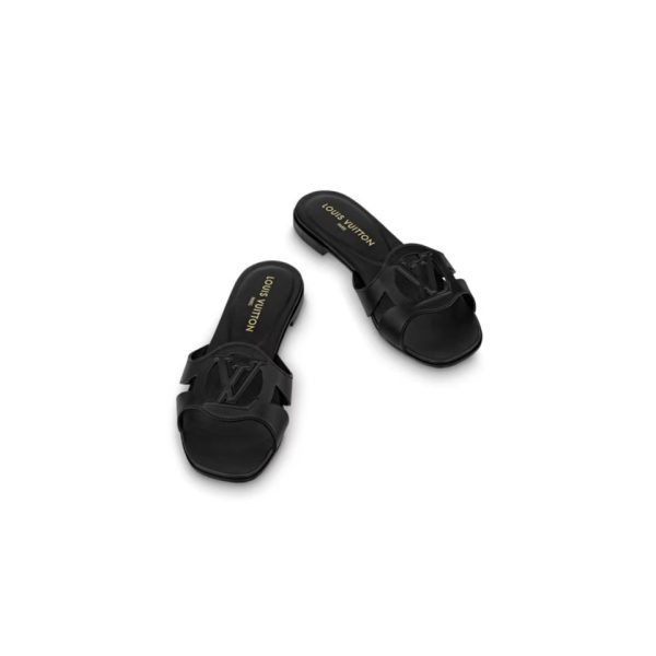 LV Lsola Leather Flat Aandals Slide Sandal